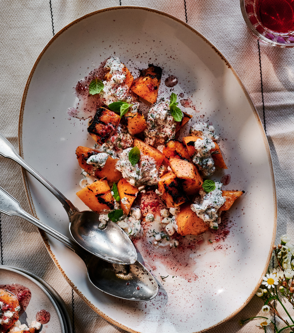 Cantaloupe, Cottage Cheese with Quebec Herbs and Spices