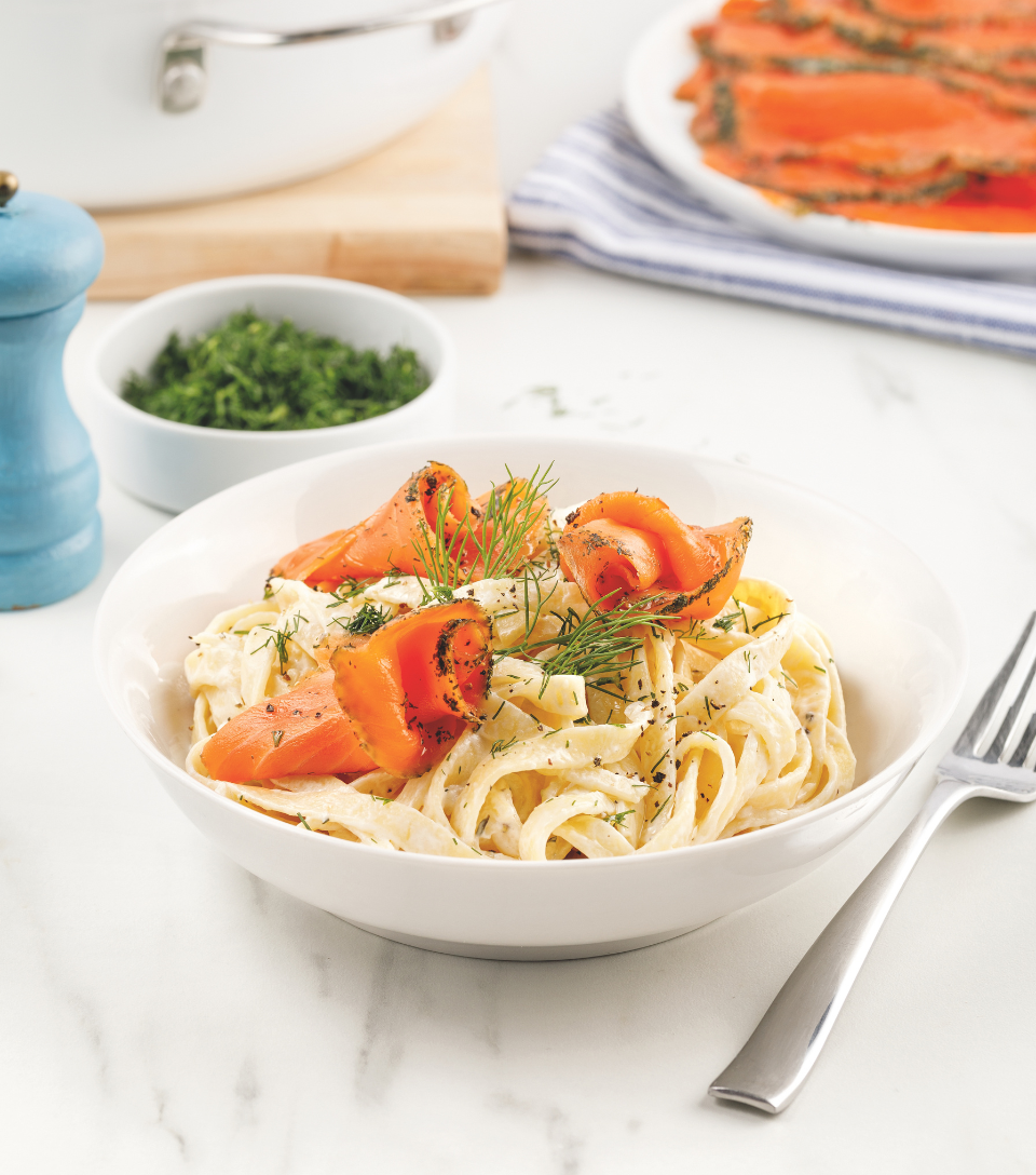Fresh Pasta with Smoked Salmon, Lemon, and Dill