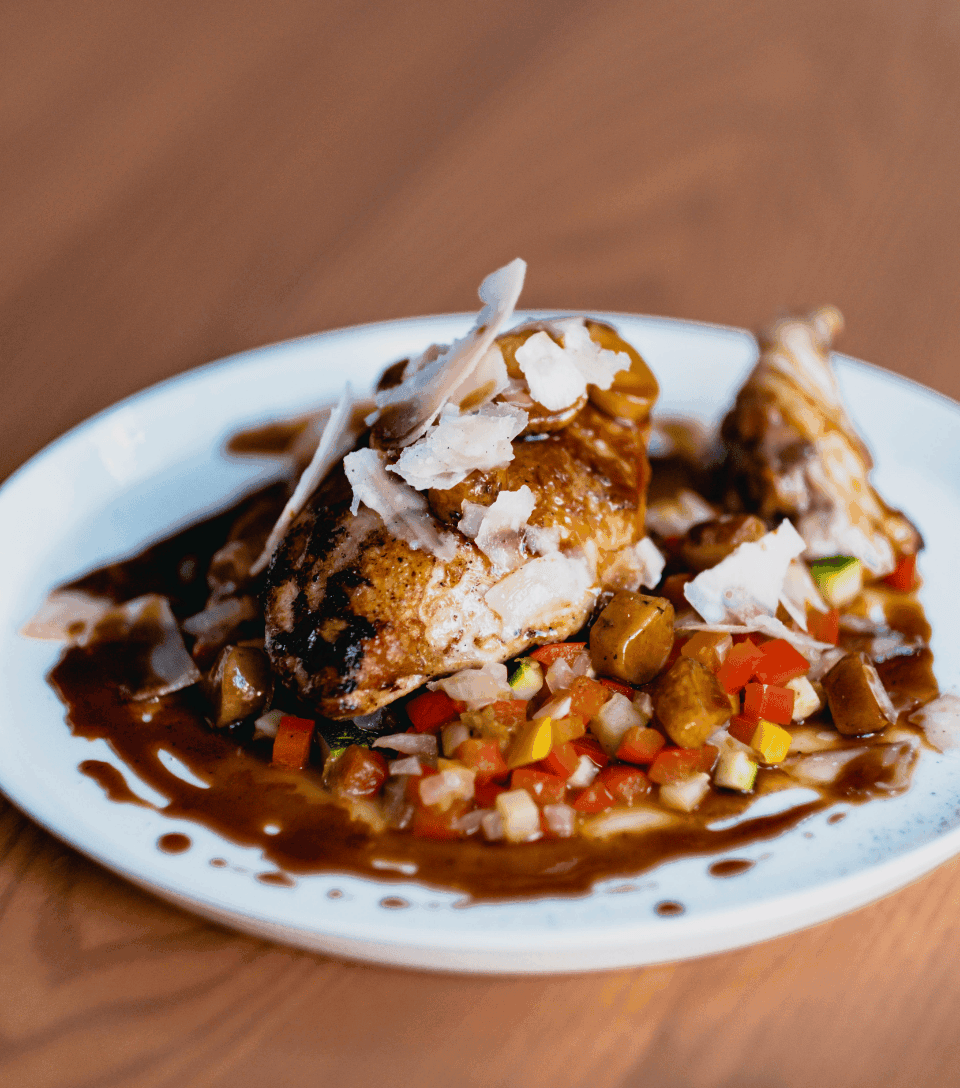 Poultry, Hemp Gnocchi and Ratatouille Recipe by Jean-Sébastien Giguère