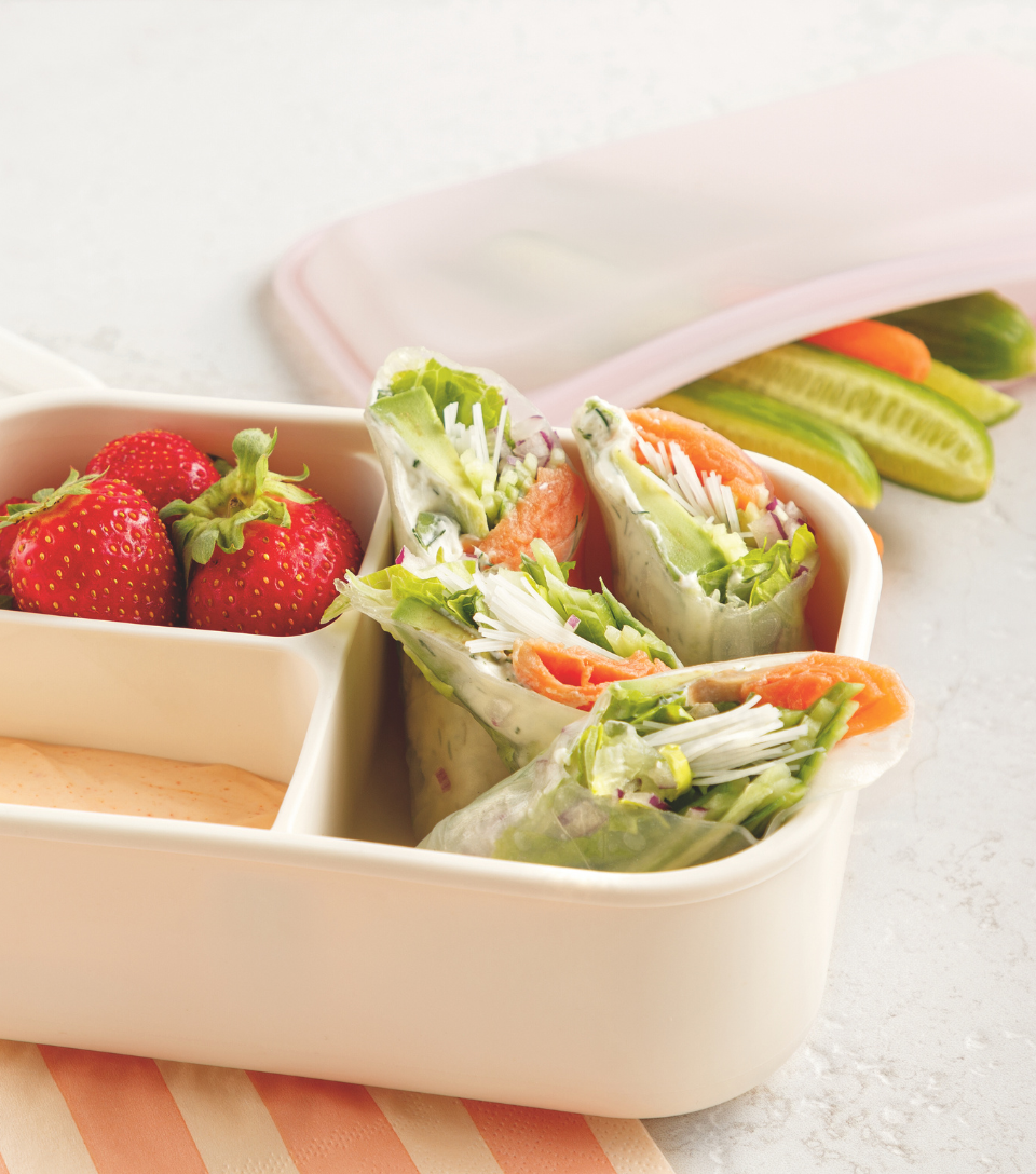 Smoked Salmon and Herb Cheese Spring Rolls