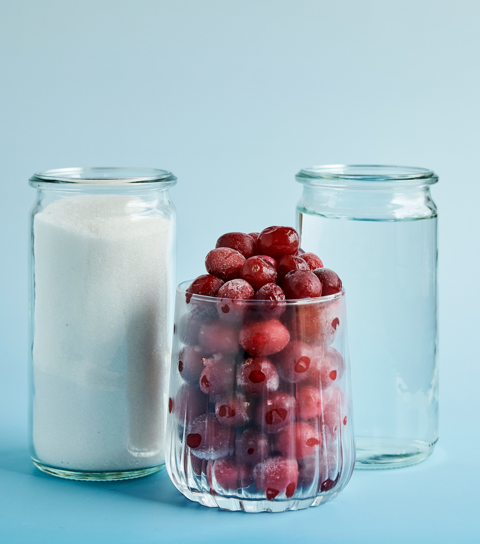 Cranberry and spiced syrup