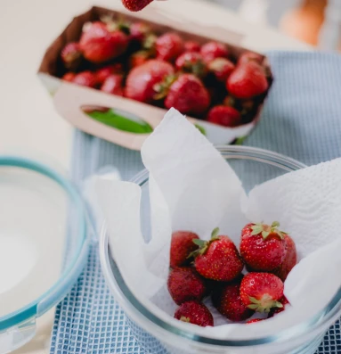 Fraises non lavees et stockees