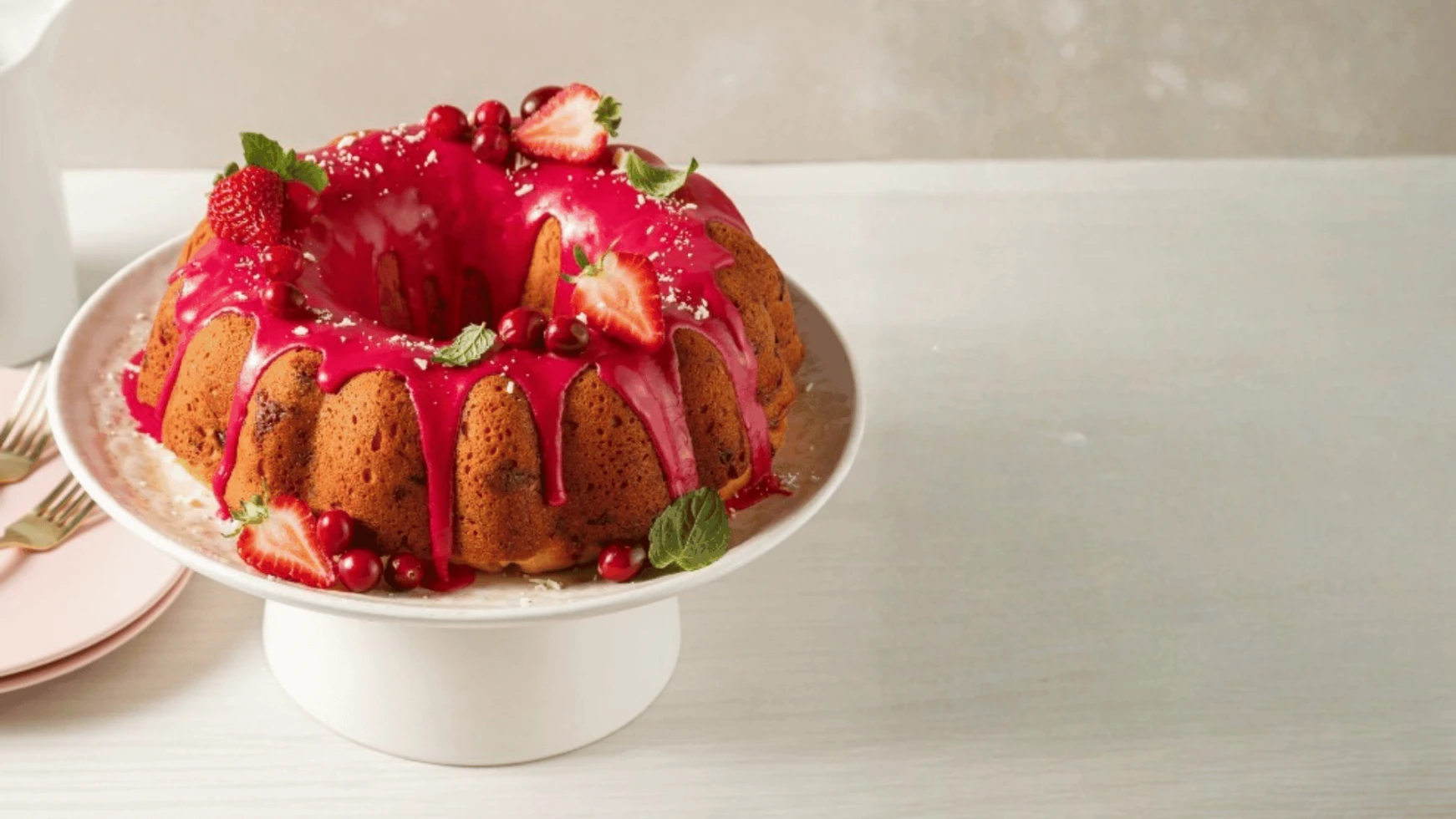 Gateau Bundt aux canneberges et chocolat blanc