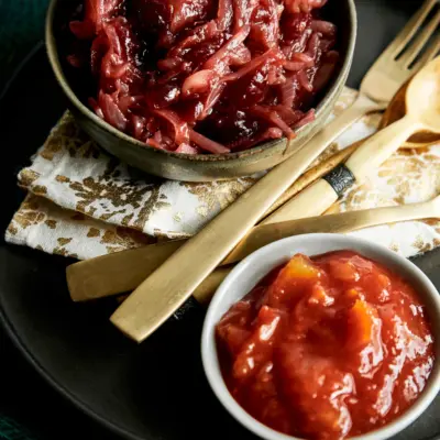 Compotee de canneberge et dechalotes francaises