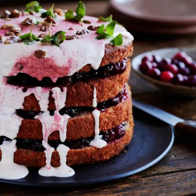 Gateau moelleux panais et canneberges