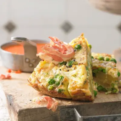 Frittata de choufleur avec cheddar et bacon