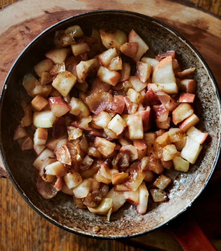 Compote de pommes a la poele