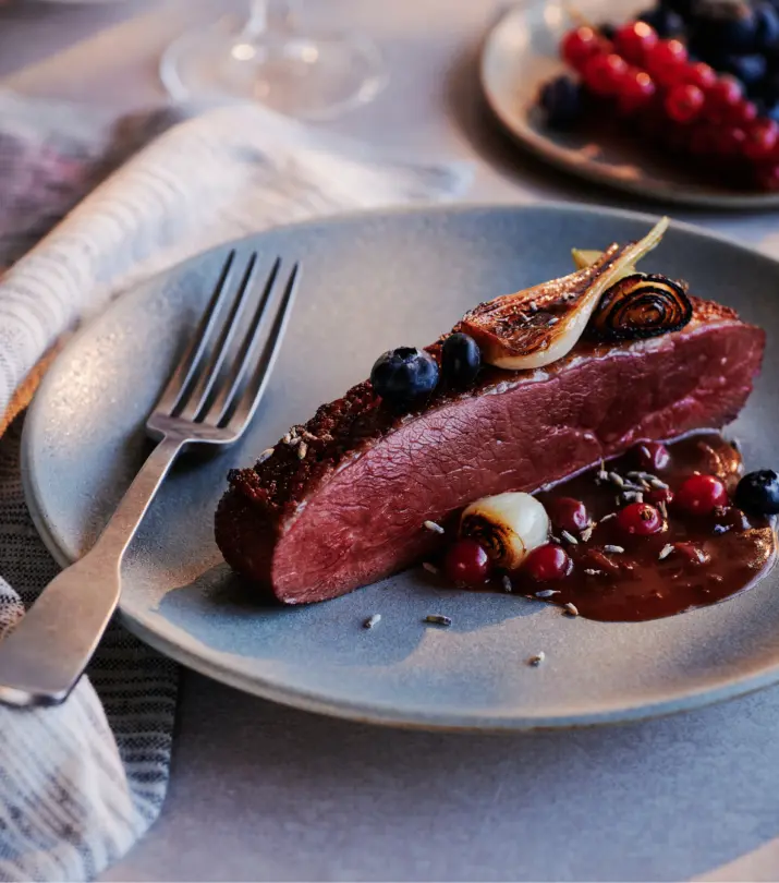 Magret de canard aux baies